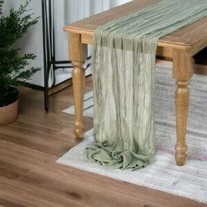 NWT Sheer Sage Green Table Runner